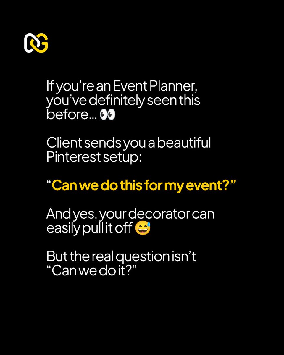 naligrid's tweet photo. Event planners, you know this one! 😂

Client: “Can we do this setup?”
Planner: “Yes.”
Client: “How much?” 👀

And suddenly, the Pinterest dream meets the Nigerian budget. 😂

It’s not just about what can be done. It’s about what the budget can cover... https://t.co/kg5JANFcHn