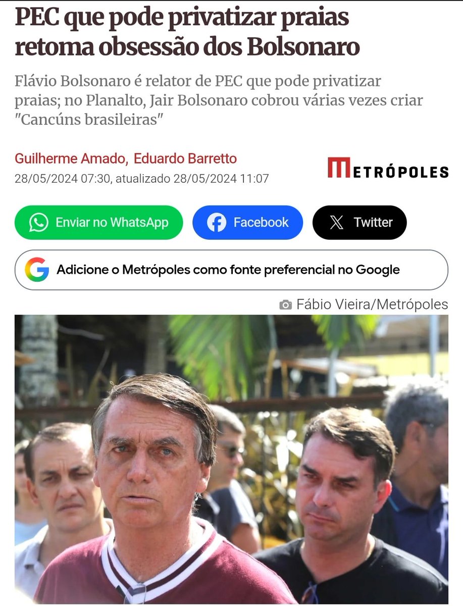 HelenaT09908299's tweet photo. @lelispatricia Flávio vai Privatizar as nossas praias. https://t.co/PVsg2dIevf