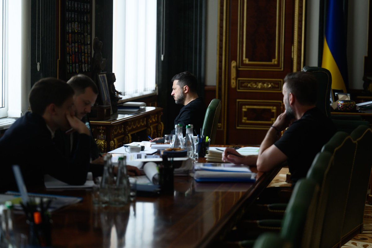 ZelenskyyUa's tweet photo. I held a coordination call with government officials, the military, and all key services. First, the Minister of Defense and the Commander of the Air Force reported on the deployment of air defense assets and the establishment of defense lines to protect designated key facilities. We are securing the necessary munitions for F-16s, interception systems, and interceptor missiles. The biggest challenge is with anti-ballistic capabilities, and the availability of these supplies depends entirely on our partners. We are working with them every day.

Second, over the past day, the Russians attacked several Ukrainian hospitals – in Kramatorsk and Kryvyi Rih. Our services responded, and it is important that in every region, there is a rapid response from the State Emergency Service of Ukraine to every such situation. Thank you for your professional work!

Third, government officials, together with representatives of regional authorities, have prepared additional logistics solutions in response to Russia’s operation against Ukrainian logistics. Today, we received updated intelligence on Russia’s preparations for a massive strike. We are preparing countermeasures. We set deadlines for a significant part of the tasks, and the highest-priority ones are already being implemented. Thank you to everyone who is defending our country and our people!