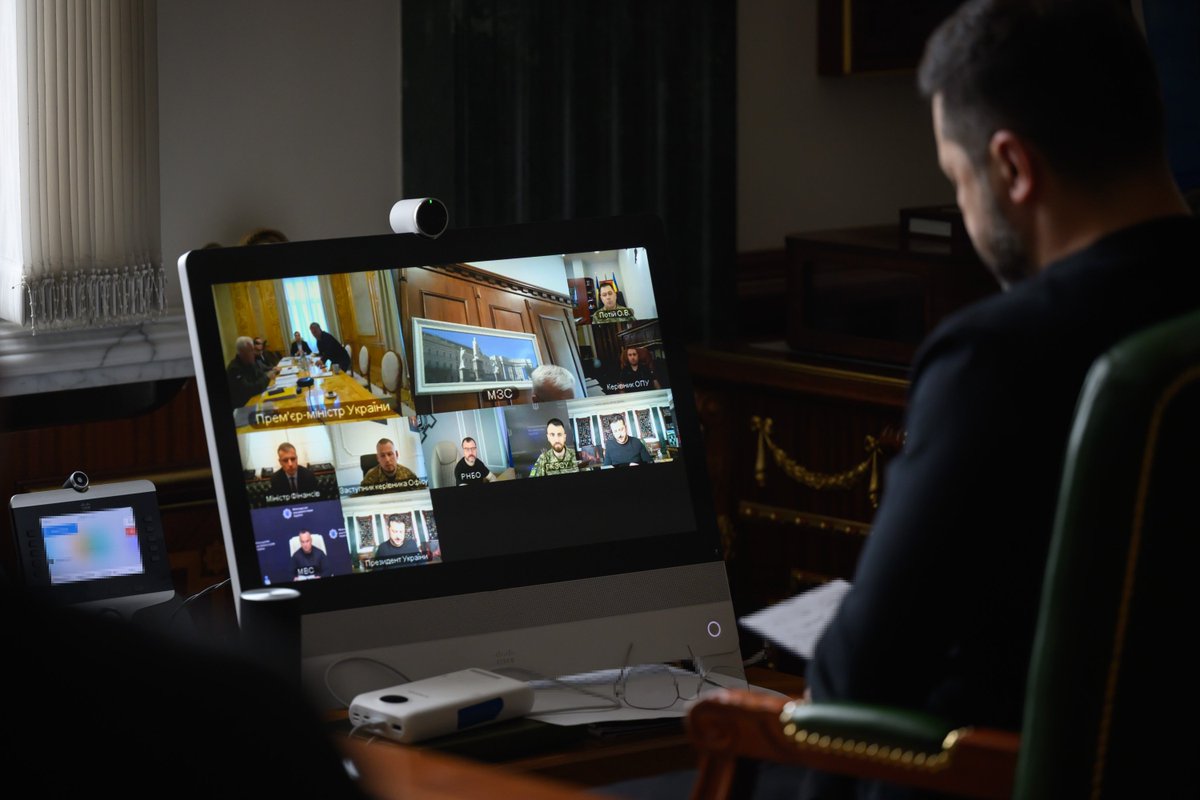 ZelenskyyUa's tweet photo. I held a coordination call with government officials, the military, and all key services. First, the Minister of Defense and the Commander of the Air Force reported on the deployment of air defense assets and the establishment of defense lines to protect designated key facilities. We are securing the necessary munitions for F-16s, interception systems, and interceptor missiles. The biggest challenge is with anti-ballistic capabilities, and the availability of these supplies depends entirely on our partners. We are working with them every day.

Second, over the past day, the Russians attacked several Ukrainian hospitals – in Kramatorsk and Kryvyi Rih. Our services responded, and it is important that in every region, there is a rapid response from the State Emergency Service of Ukraine to every such situation. Thank you for your professional work!

Third, government officials, together with representatives of regional authorities, have prepared additional logistics solutions in response to Russia’s operation against Ukrainian logistics. Today, we received updated intelligence on Russia’s preparations for a massive strike. We are preparing countermeasures. We set deadlines for a significant part of the tasks, and the highest-priority ones are already being implemented. Thank you to everyone who is defending our country and our people!