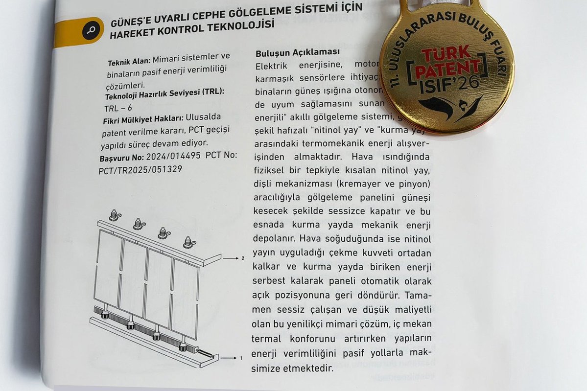 universitemDEU's tweet photo. 🏆 DOKUZ EYLÜL ÜNİVERSİTESİ, TEKNOFEST GÜNEYDOĞU’DAN ÖDÜLLERLE DÖNDÜ

🚀 Dokuz Eylül Üniversitesi, 30 Eylül–4 Ekim 2026 tarihleri arasında Şanlıurfa’da gerçekleştirilen TEKNOFEST Güneydoğu kapsamında önemli başarılara imza attı.

🥇 Sferon Havacılık ve Uzay Ekibi, Prof. Dr. Şahin Yavuz danışmanlığında katıldığı Savaşan İHA Yarışması’nda En İyi Tasarım Ödülü’nü kazandı. GPS sinyali bulunmayan ortamlarda uçuşunu sürdürebilen insansız hava aracının özgün tasarımı, karbon fiber yapısı ve kolay monte edilebilir özellikleri ödülde öne çıktı.

🏅 Üniversitemiz araştırmacıları tarafından geliştirilen üç buluş ise 11. Uluslararası Buluş Fuarı ISIF’26 kapsamında ödüle layık görüldü:

🥇 Altın Madalya
Dr. Pelin Kılıç ve Prof. Dr. Müjde Altın – “Güneş’e Uyarlı Cephe Gölgeleme Sistemi için Nitinol ve Kurma Yay Arasındaki Enerji Alışverişine Dayalı Hareket Kontrol Teknolojisi”

🥉 Bronz Madalya
Doç. Dr. Bora Uzun – “Kalça Protezleri İçin Yapay Eklem Kapsülü”

🥉 Bronz Madalya
Prof. Dr. Mustafa Erol – “Maddelerin Öz Isılarının İzolasyonsuz Kap ve Mikroişlemcilerle Ölçülme Sistemi ve Yöntemi”

🎯 TEKNOFEST Güneydoğu’da elde edilen bu başarılar; öğrencilerimizin, akademisyenlerimizin ve araştırmacılarımızın bilim, teknoloji ve inovasyon alanındaki nitelikli çalışmalarının önemli bir göstergesi oldu.

👏 Başarılarıyla Üniversitemizi gururlandıran Sferon Havacılık ve Uzay Ekibimizi, akademisyenlerimizi ve araştırmacılarımızı tebrik ediyor; bilim, teknoloji ve inovasyon alanındaki çalışmalarında başarılarının devamını diliyoruz.

🇹🇷 Dokuz Eylül Üniversitesi, öğrencileri, akademisyenleri ve araştırmacılarıyla ülkemizin bilim ve teknoloji ekosistemine katkı sunmaya devam ediyor.

#DokuzEylülÜniversitesi #TEKNOFEST2026 #TEKNOFESTGüneydoğu #ISIF26 #Sferon #İnovasyon #BilimVeTeknoloji