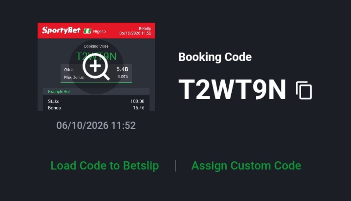 mykingdombet's tweet photo. Special Picks 

T2WT9N

5 Odds

Sportybet https://t.co/FX1iT3OQBQ