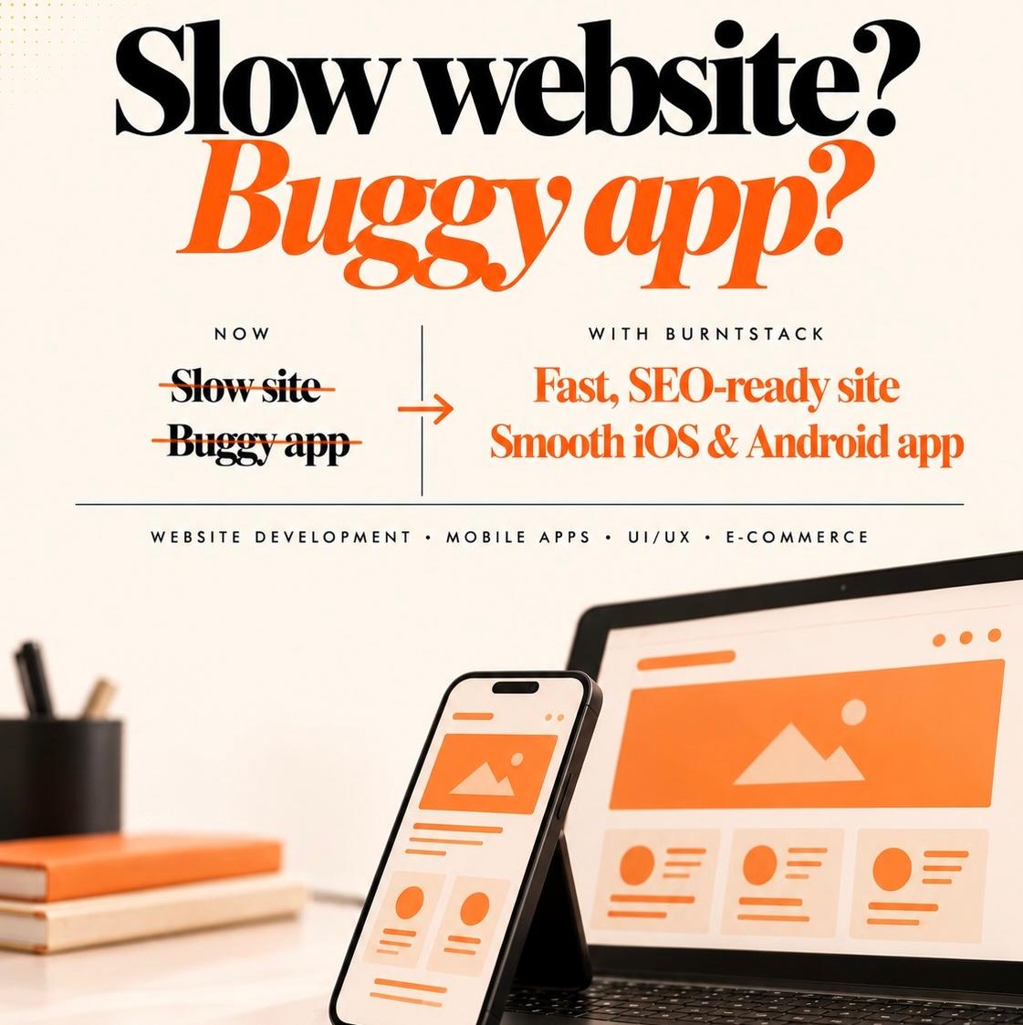 BurntStackoff's tweet photo. Your business shouldn’t be held back by slow systems. Let’s fix what’s stopping you. 

#BurntStack #WebDevelopment #AppDevelopment #BusinessGrowth #TechSolutions #UIUXDesign #DigitalTransformation #SaaS #Technology #BusinessSolutions https://t.co/o0fZjOPZ0L