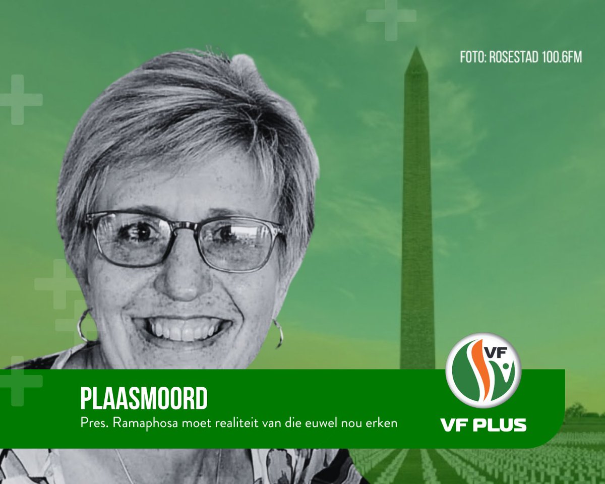 VFPlus's tweet photo. Die VF Plus betuig hiermee sy diepste medelye met die naasbestaandes van mev. Hannetjie van Zyl (55), wat gisteraand (Maandag 5 Oktober) op tragiese wyse die jongste slagoffer van ’n wrede plaasmoord geword het.  

Mev. Van Zyl is by haar plaashek op die Doornpanpad naby Ottosdal in Noordwes met soveel geweld oor die kop geslaan dat sy op pad na die hospitaal aan haar beserings beswyk het.  
_______________ 
Lees die volledige verklaring hier: | Read the full statement here:  https://t.co/4F61o8rOaD