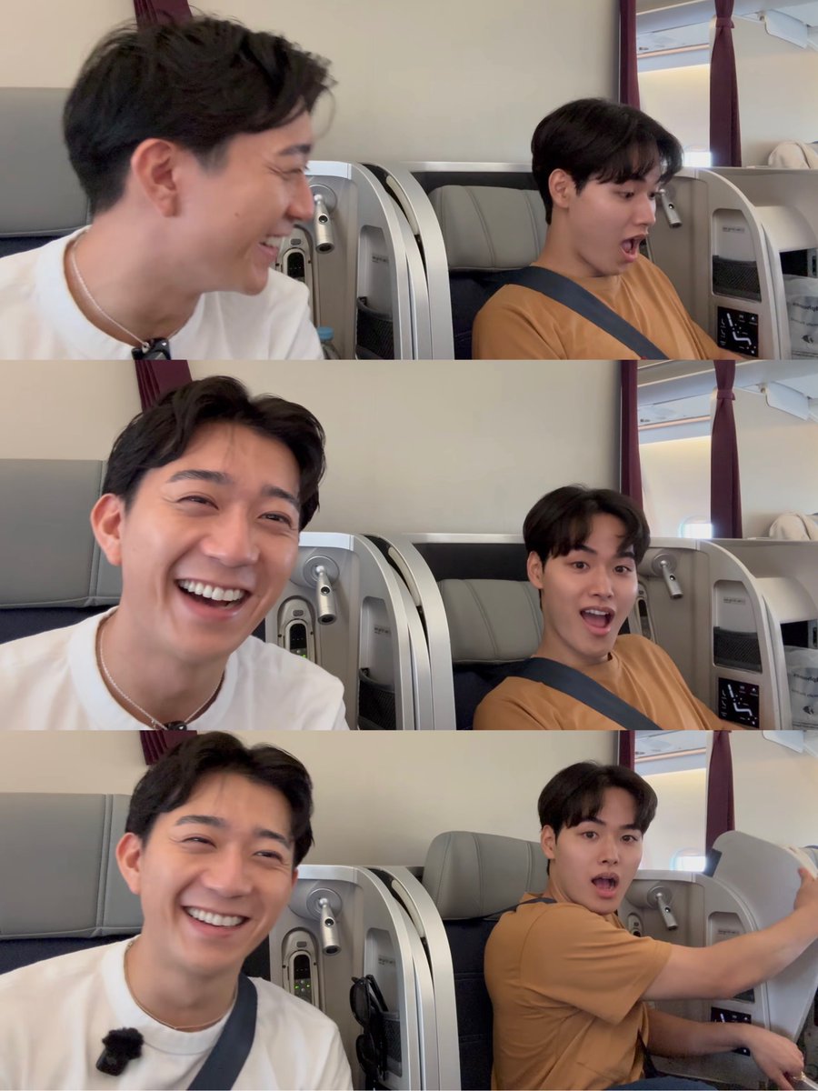 mpxxan's tweet photo. plssss shun’s reaction experiencing business class is honestly soooo cute!! dai was sooo amused by his cute bebi 🤭❤️

https://t.co/9mBEJOoGx7 https://t.co/7wPAraTQtY