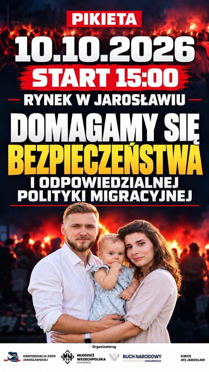MatMarciniak's tweet photo. Masowa i niekontrolowana imigracja zawsze będzie problemem. Nie ważne czy jest ona z Ameryki Południowej, Ukrainy, Bliskiego Wschodu, Afryki czy Indii. Zawsze kończy się na degradacji państwa.
Dlatego w Jarosławiu odbędzie się pikieta dotyczącą polityki migracyjnej. https://t.co/DIBrAJoDQf