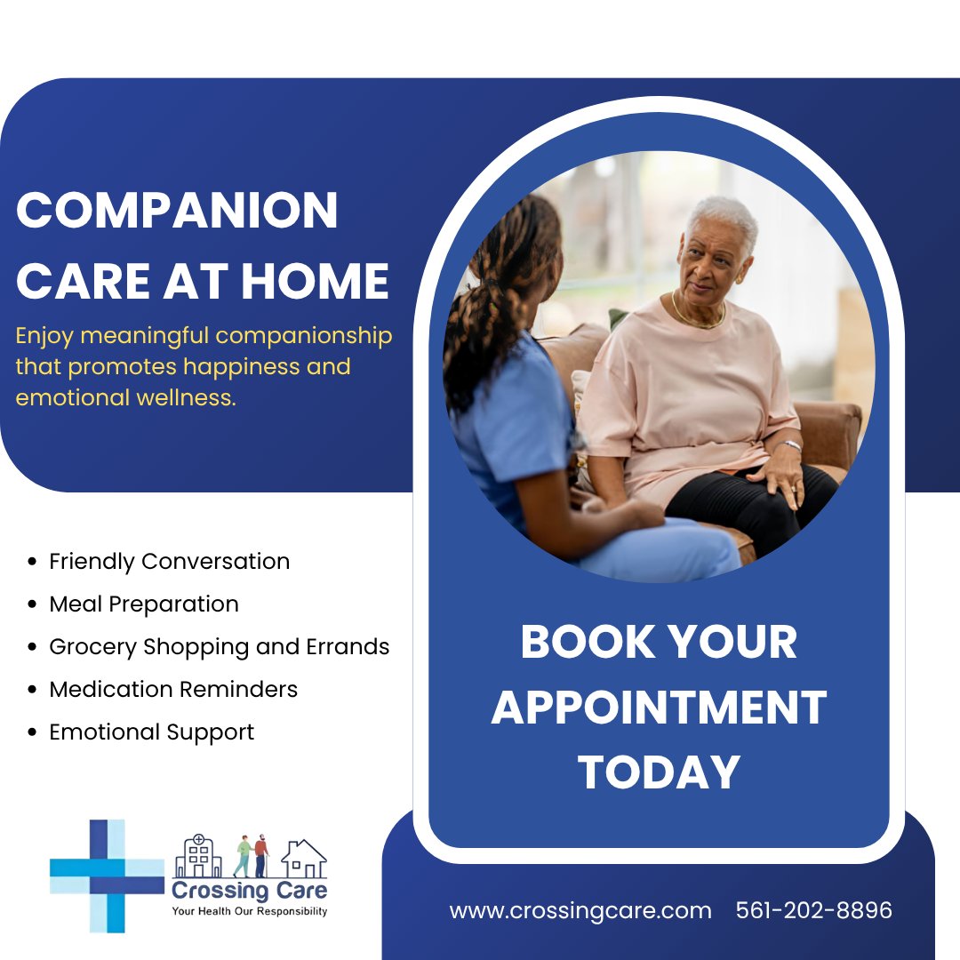 crossing_care's tweet photo. Crossing Care provides compassionate companion care at home, helping seniors stay connected, supported, and comfortable in their familiar surroundings.

📞 Call us today: (561) 202-8896

🌐 https://t.co/NGti8EJt4r

#crossingcare #companioncare #homecare #seniorcare #eldercare https://t.co/Eeje1sysk7