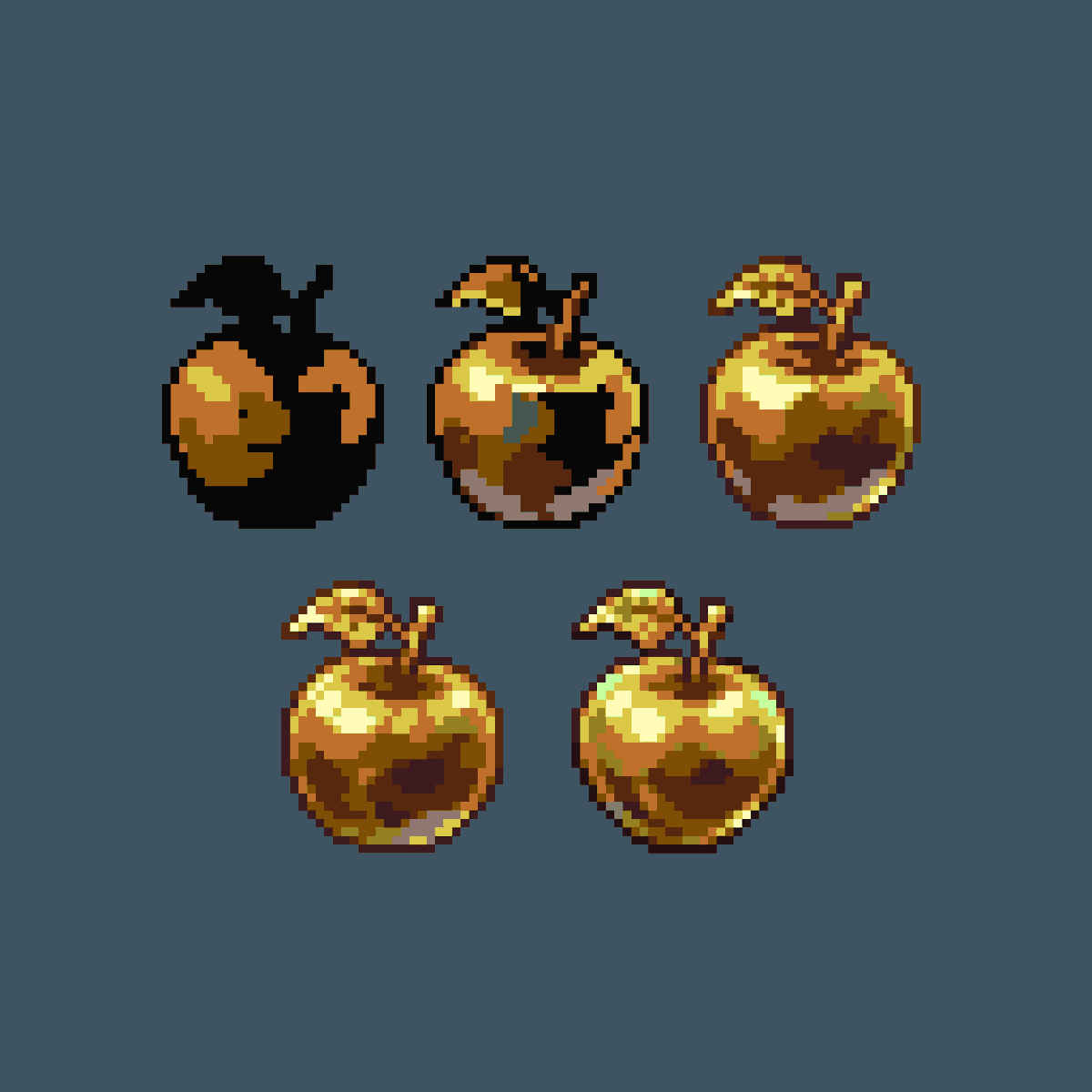 PixelArtJourney's tweet photo. How I drew a golden apple #pixelartㅤ https://t.co/GUdfNHcCkk