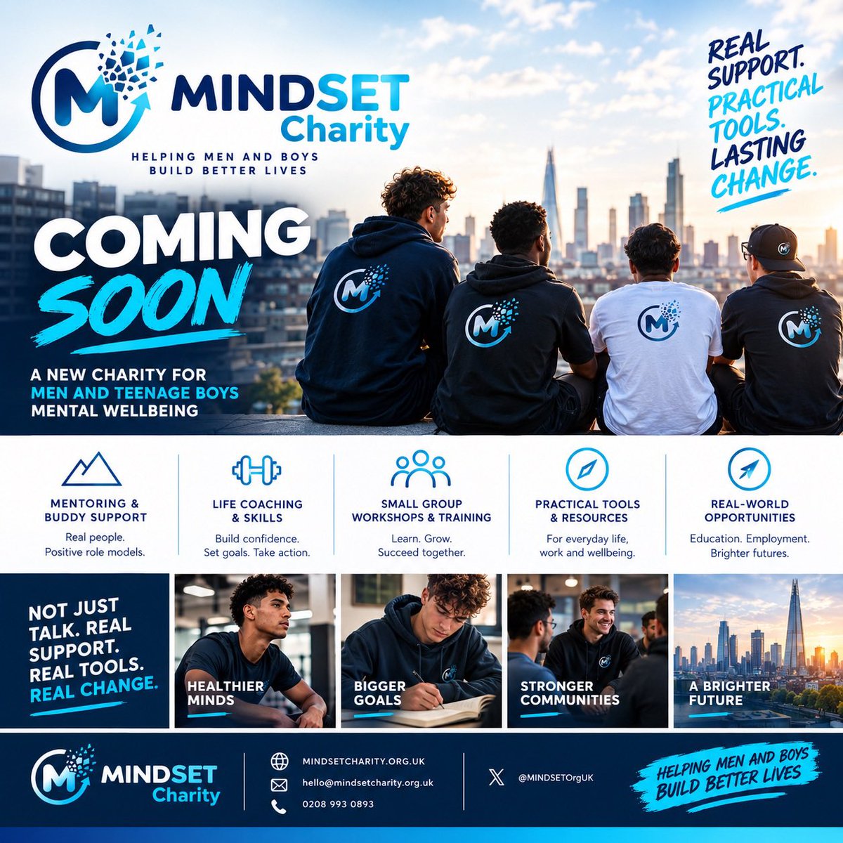MINDSETOrgUK's tweet photo. WE ARE MINDSET CHARITY
Here to help men and teenage boys build better lives.
Here to give men and boys the skills, tools, knowledge and support to navigate life, grow in confidence and strengthen their mental wellness and wellbeing.
#MINDSETCharity #WeAreMINDSET #ChangingMindsets https://t.co/Z3fnCVmFcG