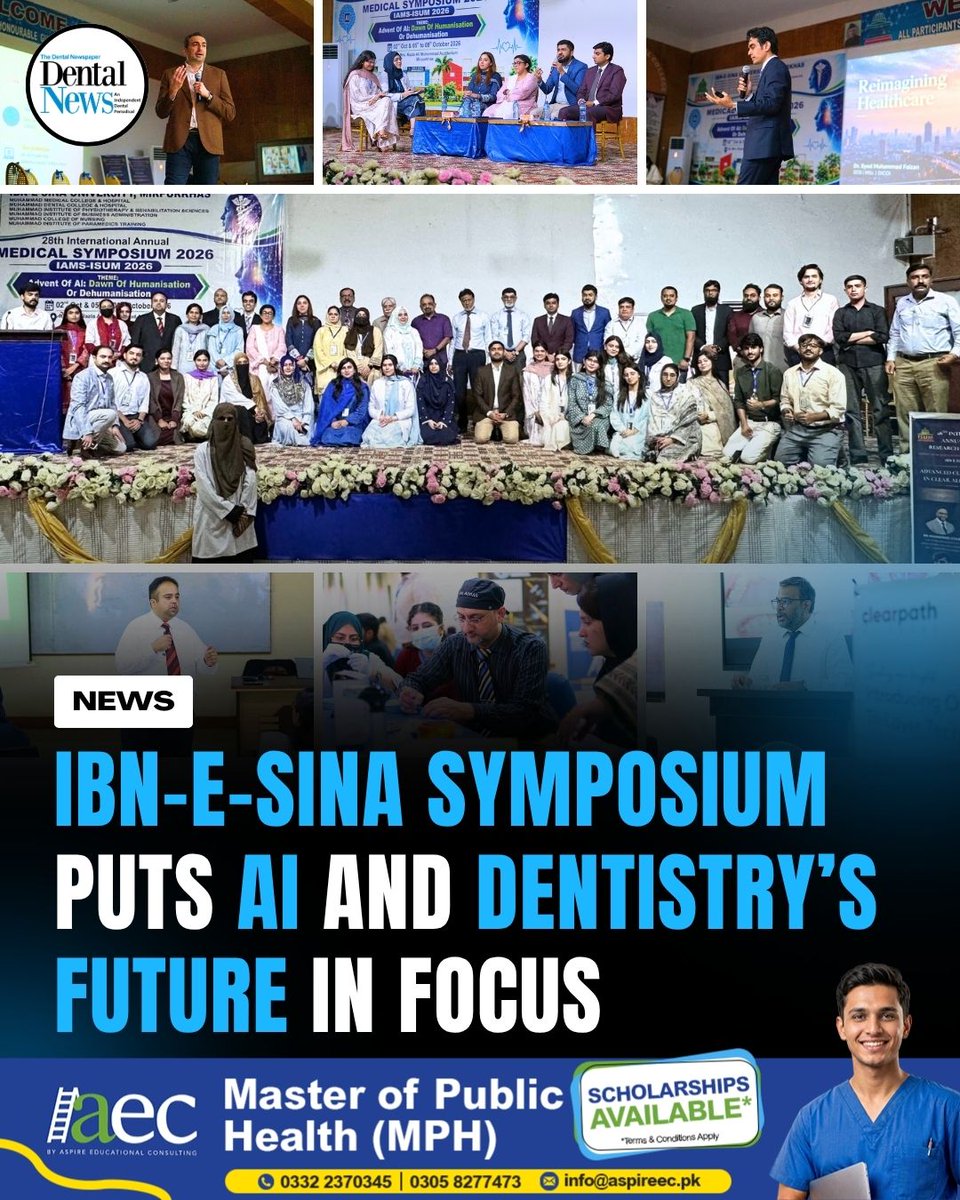 DentalNewsPk's tweet photo. AI is reshaping dentistry — but where does human clinical judgment fit? Ibn-e-Sina University, Mirpurkhas (ISUM), puts the question at the heart of its 28th International Annual Medical Symposium.

Read more: https://t.co/ZDnS12r96z https://t.co/tduMlVPfV5