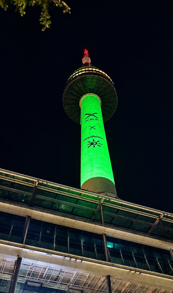 wellbianlabs's tweet photo. Wellbian at XRP SEOUL 2026.  A weekend with the XRP community, and our name glowing on N Seoul Tower(Namsan Seoul Tower) with Kweather. 
We build a weather data network on the XRP Ledger. https://t.co/tqLWVvmf24