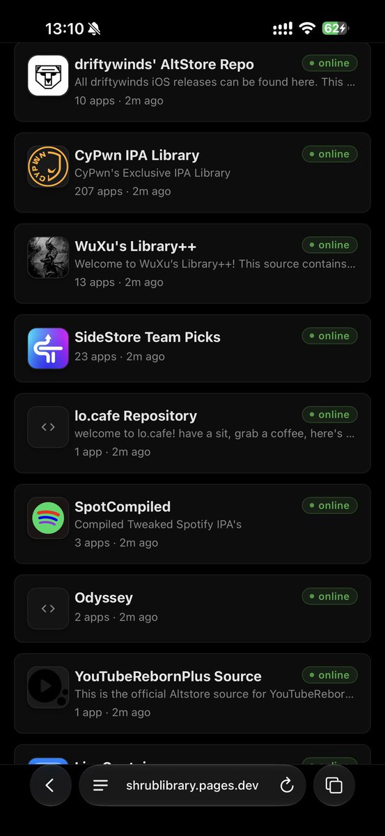 TechBit_M's tweet photo. هذا واحد من أهم المواقع اللي بتفيد أي شخص مهتم بالـ  IPA والـ Sideloading  🔥

ShrubLibrary 

يجمع لك مصادر كثيرة للتطبيقات في مكان واحد وتقدر تبحث بينها بسرعة عن التطبيق اللي تبيه وتشوف النسخه المتوفره وروابطها  

والاحلى تقدر تضيف الـ Repo الى اي تطبيق توقيع مثل Feather https://t.co/co5R4ikLL7