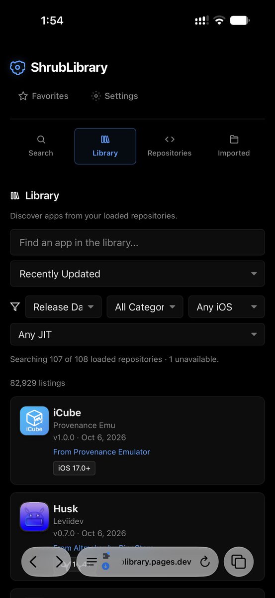 TechBit_M's tweet photo. هذا واحد من أهم المواقع اللي بتفيد أي شخص مهتم بالـ  IPA والـ Sideloading  🔥

ShrubLibrary 

يجمع لك مصادر كثيرة للتطبيقات في مكان واحد وتقدر تبحث بينها بسرعة عن التطبيق اللي تبيه وتشوف النسخه المتوفره وروابطها  

والاحلى تقدر تضيف الـ Repo الى اي تطبيق توقيع مثل Feather https://t.co/co5R4ikLL7