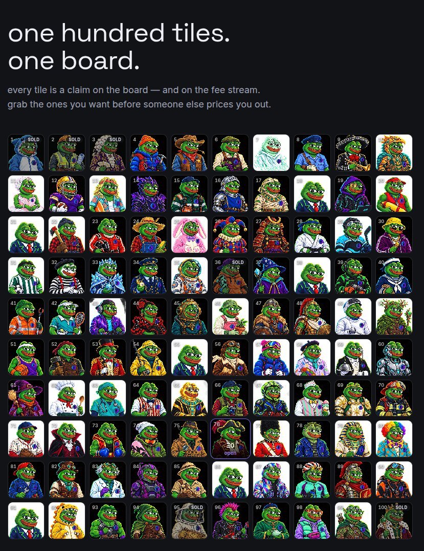 SendoverCTO's tweet photo. SENDOVER is a chessboard on Ethereum. He has turned Pepe into 100 pieces on the board, and holding tokens or blocks can participate in this board. 

It adopts Arnold Harberger's 1962 approach to Latin American property tax collection, where https://t.co/hHsEXEZ7UL buy blocks, take over the board" approach, with 70% of the token transaction fees distributed to the 100 tile holders. 
The core mechanism is the block ownership plus takeover mechanism, including offense and defense; blocks can be forcibly bought at any time at a high price. 

This is a community experiment that never closes

@ethereum  @VitalikButerin  @senderdotfamily  @elonmusk  @pepe_fgm  @pepecoineth