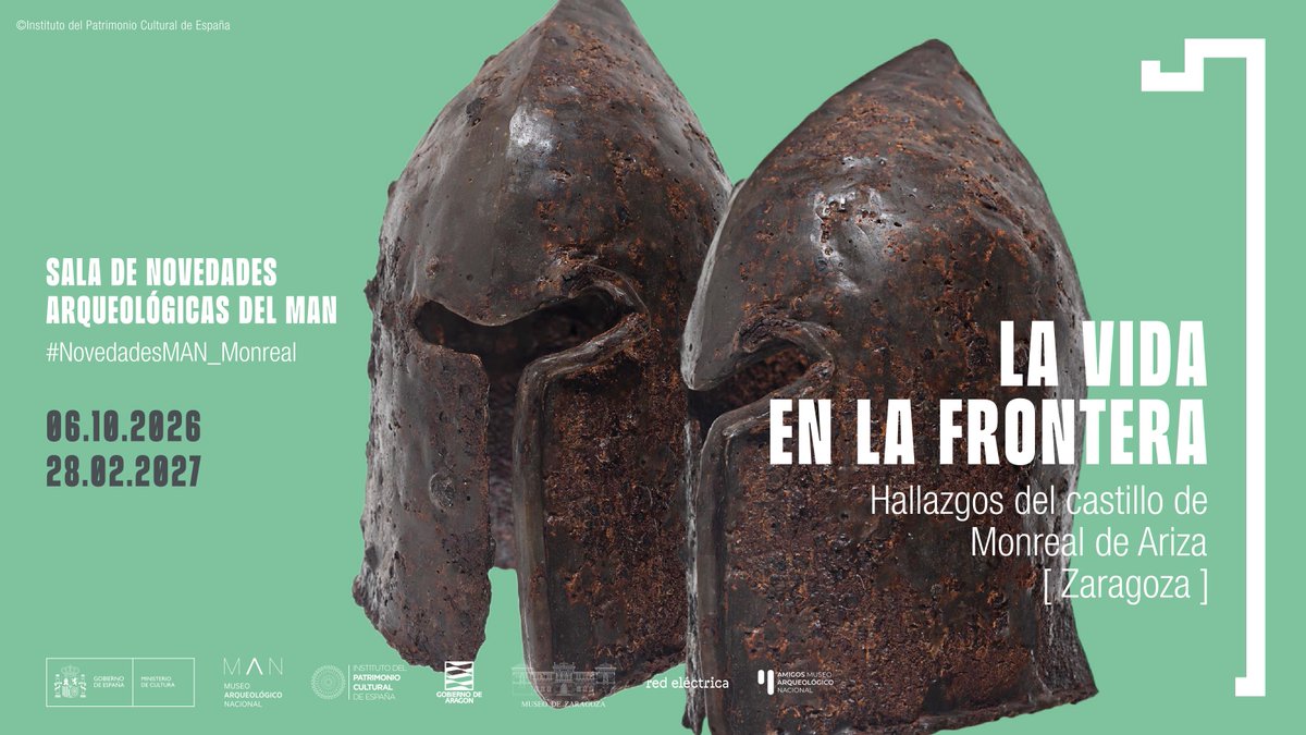 RedElectricaREE's tweet photo. La Sala de Novedades del @MANArqueologico expone desde hoy hasta el 28 de febrero de 2027 'La vida en la frontera: hallazgos del castillo de Monreal de Ariza'.
🏰🏺 La colección muestra uno de los hallázgos arqueológicos más relevantes de los últimos años en España.
⚔️🤺 Objetos metálicos del siglo XV que han pasado 500 años en un almacén sepultado por el derrumbe de parte de este castillo aragonés, clave en la defensa del Reino de Aragón en la Edad Media. 
➡️El delegado de @RedeiaCorp en Aragón, Ignacio Lallana, ha mostrado el apoyo de #RedElectrica al patrimonio, a través de colaboraciones como esta con el @MANArqueologico