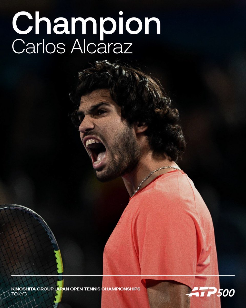 ATPTour_ES's tweet photo. 👑 𝟮𝟬𝟮𝟱 · 𝟮𝟬𝟮𝟲 👑

🇪🇸 @carlosalcaraz vence a Lehecka 7-6(4), 6-4 para revalidar el título en el ATP 500 de Tokio.

@japanopentennis | #KinoshitaJOTennis 

📌 https://t.co/C02Lr3jnm5 https://t.co/AugpB7DwnF