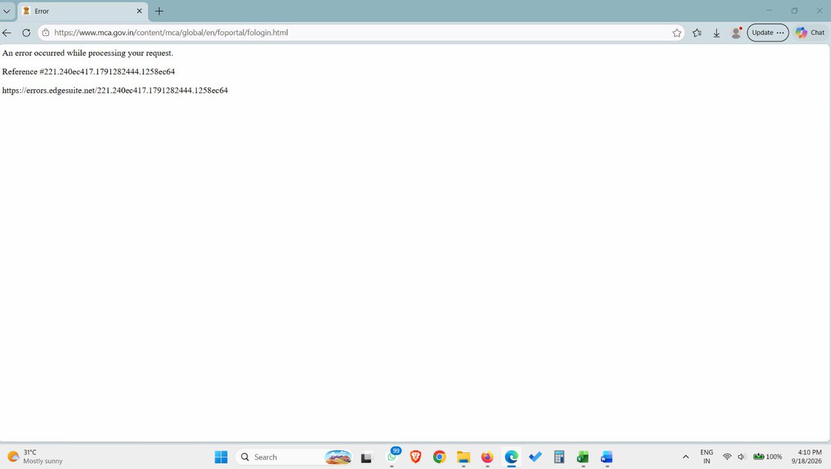 pa_parth's tweet photo. @MCA21India Current status of MCA website.. can you provide us the wayout how we can complete the filing on time ?? https://t.co/OHqrKlQ1Hc