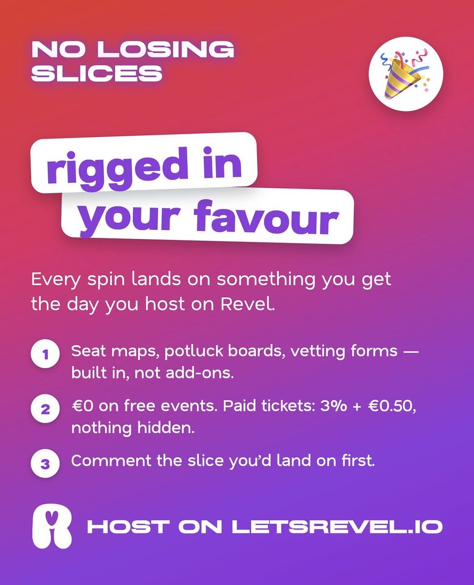 LetsRevelio's tweet photo. No matter where you land, there's something useful waiting for you. 🎡
Built-in tools, straightforward pricing, and no mystery add-ons.
Which slice are you taking first?

https://t.co/1KrHYf1l6o

#EventTech #EventManagement #EventProfs #Ticketing #CommunityBuilding https://t.co/h6weQzJvZG