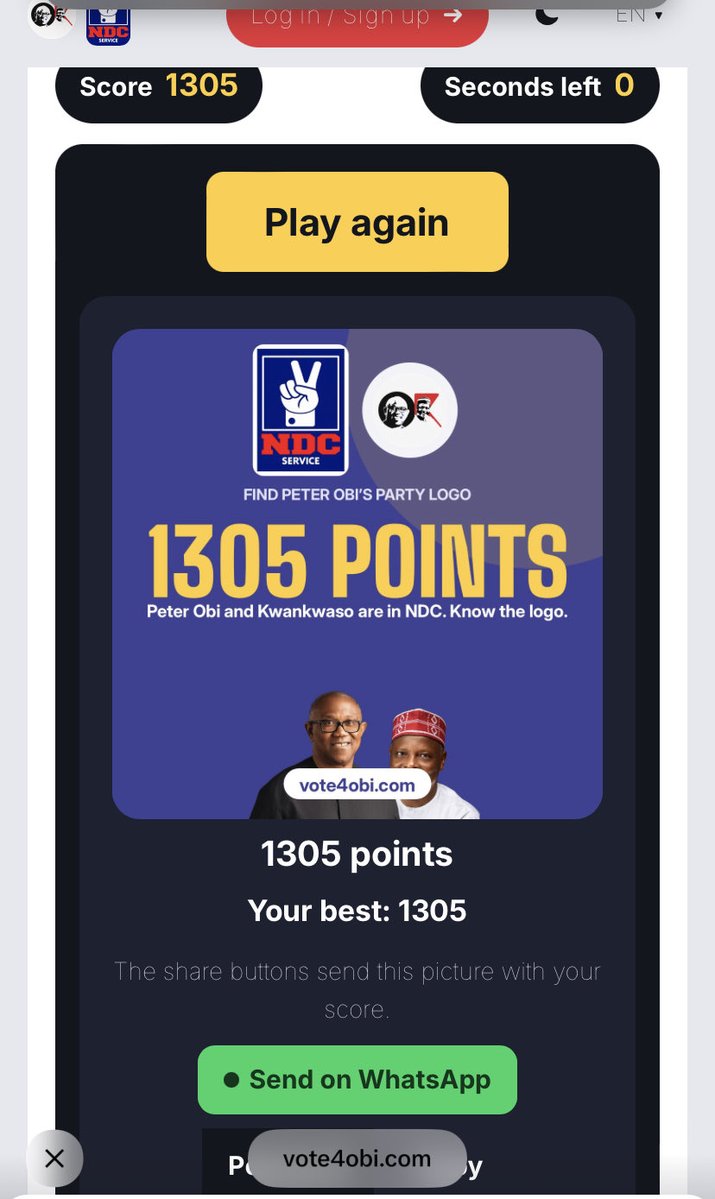 favourable_host's tweet photo. @AishaYesufu I think I’m the highest score holder for now. Beat that😂💃🏻 https://t.co/TC1i7qfSjM