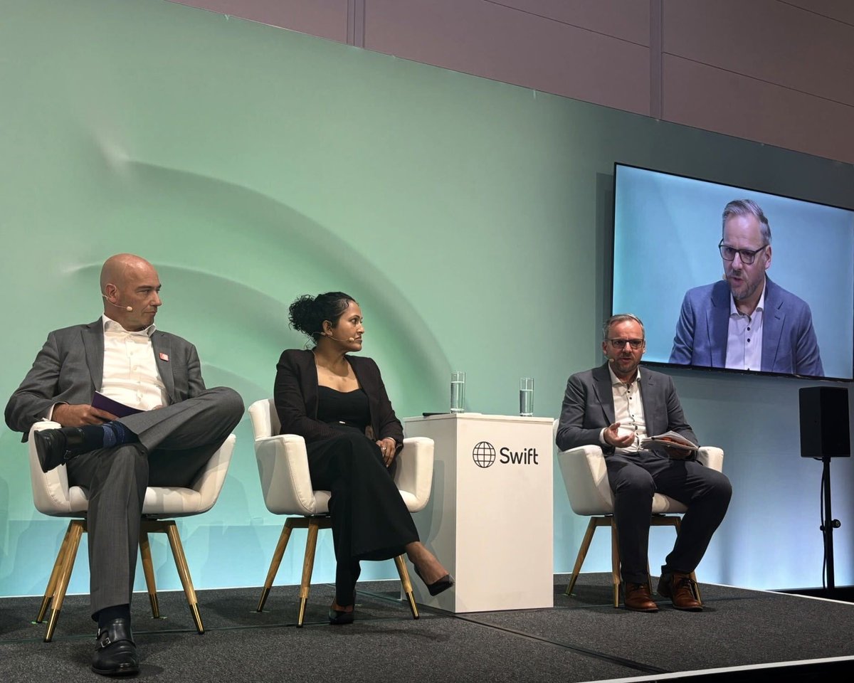 IntellectEU's tweet photo. 1/2
When AI touches ISO 20022 data, plausible ≠ correct.

At @Sibos 2026 in Miami, Xavier Heyvaert, Deputy Head of Payment Modernization &amp; Swift at @IntellectEU, joined the Standards Forum to discuss what happens when ISO 20022 meets APIs, canonical models and AI. https://t.co/hWCKPaw201