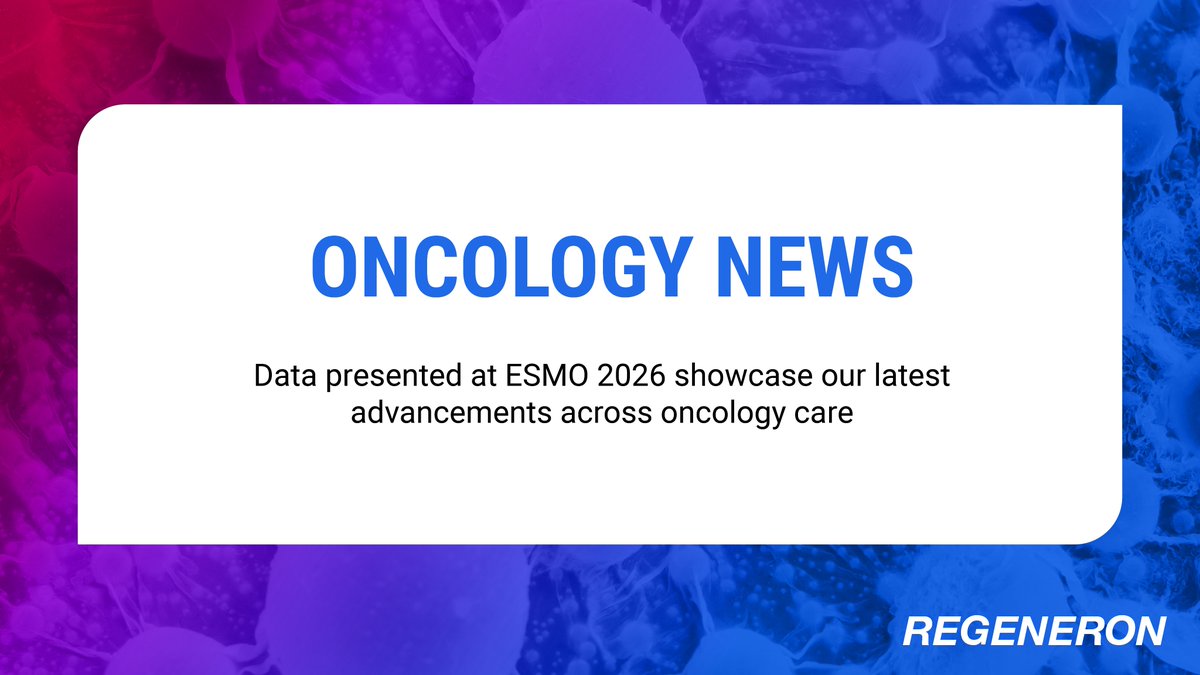 Regeneron ESMO 2026 slide: At #ESMO26, we'll share new oncology research across