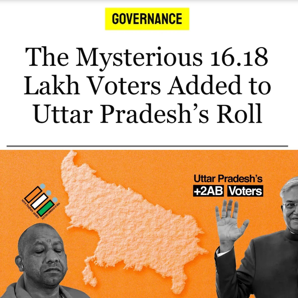 surya_samajwadi's tweet photo. बड़ा खुलासा, चुनाव आयोग की बड़ी चोरी 

SIR के बाद उत्तर प्रदेश में 16.18 लाख रहस्यमयी तरीके से जोड़े गए है

जोड़े गए मतदाताओं की कोई पहचान सार्वजनिक नहीं है। https://t.co/bFNmYAzPue