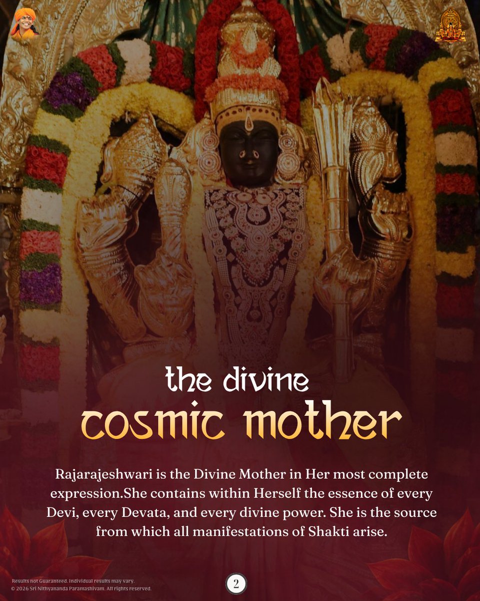 kailasanation's tweet photo. NAVARATRI DAY 1 | RAJARAJESHWARI

Navaratri begins with the boundless grace of Rajarajeshwari — the Supreme Mother of Sri Vidya, the unified form of Paramashiva and Parashakti.

She is Avyajakarunamurthy — She who showers grace without qualification,, or condition. https://t.co/CelwM9xMaM