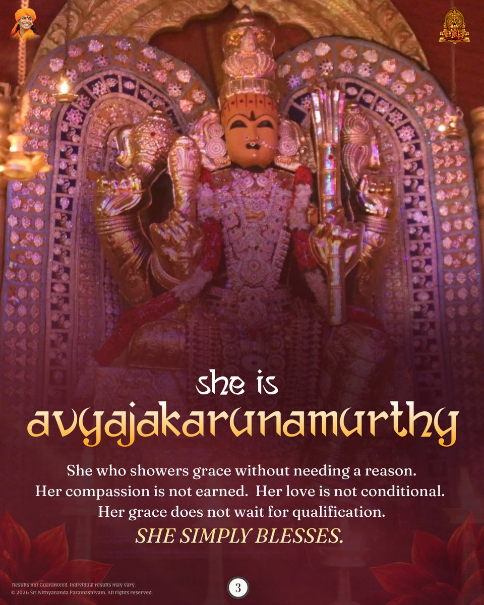 kailasanation's tweet photo. NAVARATRI DAY 1 | RAJARAJESHWARI

Navaratri begins with the boundless grace of Rajarajeshwari — the Supreme Mother of Sri Vidya, the unified form of Paramashiva and Parashakti.

She is Avyajakarunamurthy — She who showers grace without qualification,, or condition. https://t.co/CelwM9xMaM