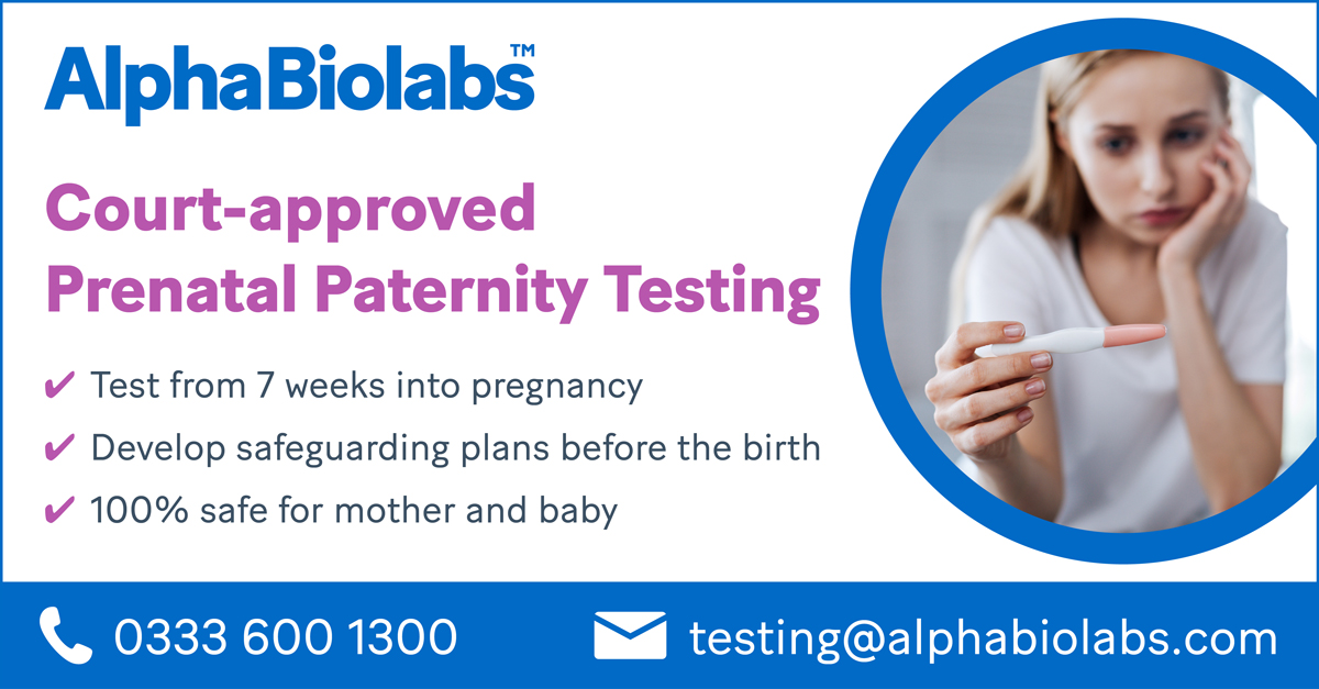 AlphaBioLabs's tweet photo. When there are safeguarding concerns about an unborn baby, paternity questions shouldn't wait until after the birth.

Our non-invasive prenatal paternity (NIPP) test is 100% safe for mother and baby and can be used to establish paternity from as early as 7 weeks into pregnancy.

This provides social workers, local authorities, and family law professionals with the answers they need as soon as possible, meaning:

• Safeguarding plans can be developed before the baby is born
• The father, and potential carers from his family, can be assessed early in the process
• The baby can go straight into the care of a suitable guardian after birth, reducing time in hospital or foster care
• Fewer moves between carers, which is far better for the baby
• Decisions about parental responsibility can be made without undue delay

All we need for a NIPP test is a blood sample from the mother, and cheek swabs from the mother and potential father. Up to 153 DNA markers are analysed for the most conclusive outcome, and results are available in 3 to 5 days, with an Expert Report included at no extra cost.

AlphaBiolabs was also the first UK laboratory to achieve UKAS 17025 accreditation for NIPP testing.

To request a quote for legal NIPP testing, call our New Enquiry team on 0333 600 1300, email testing@alphabiolabs.com, or use our online quote form https://t.co/ia6OXDm58c.

#FamilyLaw #DNATesting #Safeguarding #PrenatalTesting #ChildProtection