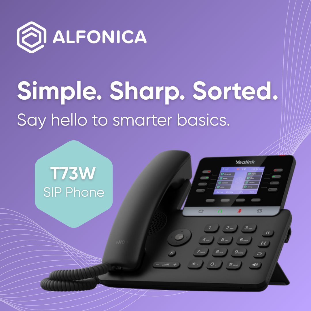alfonica's tweet photo. 👋 Meet the T73W: a sleek desk phone with a 2.8" color screen, HD voice, noise filtering, Wi-Fi 6 & Bluetooth 5.0. Perfect for the modern office! Ready to switch?
🔗 https://t.co/TwWxOEMXYl
☎️ 0330 135 5000
📩 sales@alfonica.com
#BusinessPhones #ModernOffice https://t.co/LJxliYgFGW