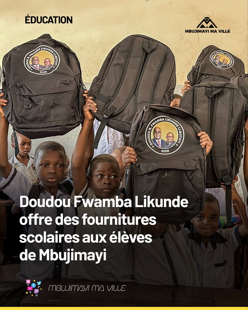 FelixKabuyi's tweet photo. #mbujimayi - Ce mardi 6 octobre, le ministre des Finances, Doudou Fwamba Likunde, a concrétisé un geste de solidarité en faveur de l'éducation dans le chef-lieu du Kasaï-Oriental. Une vaste campagne de distribution de fournitures scolaires a été lancée au bénéfice des élèves de Mbujimayi.

Cette action d'envergure couvre l'ensemble des cinq communes de la ville (Bipemba, Dibindi, Kanshi, Diulu et Muya). En apportant ce soutien direct aux familles et aux apprenants en ce début d'année scolaire, le membre du gouvernement entend soulager le budget des ménages locaux et promouvoir l'accès à l'apprentissage pour tous.