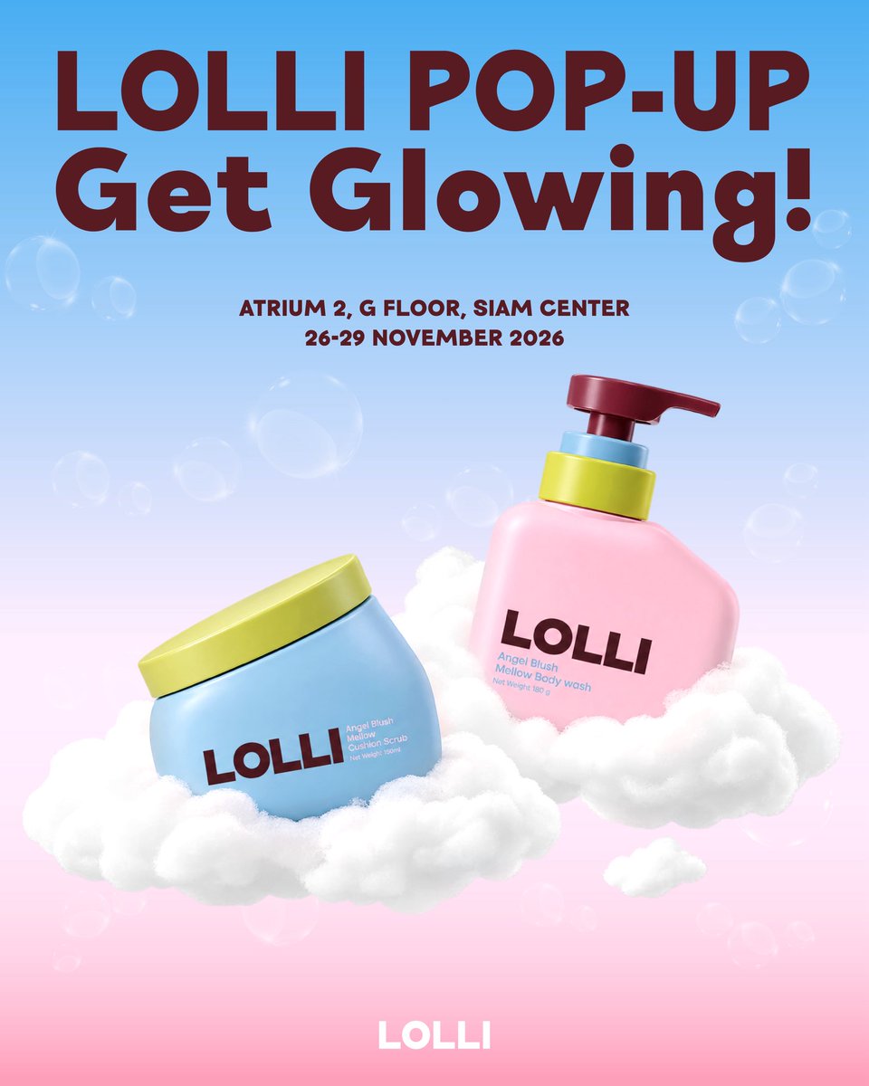 lolliofficialth's tweet photo. ✨LOLLI POP-UP GET GLOWING! ✨
ถึงเวลาออกมา Glow ในแบบของตัวเอง

See you there. 💖

#LOLLIGetGlowing
#LOLLIownyourglow
#LOLLIOfficialth https://t.co/nqiFeA1Gc7