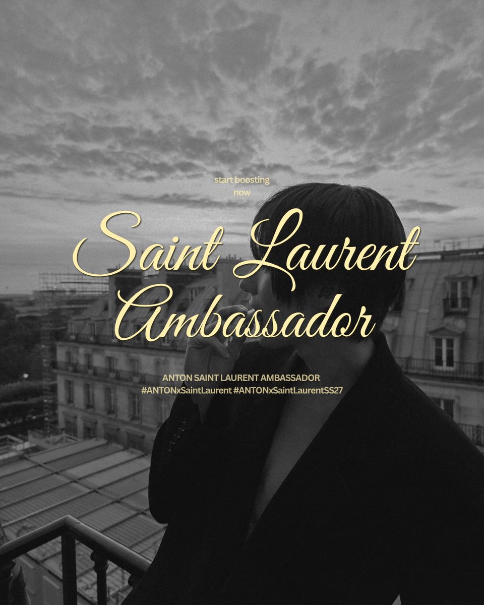 MYANTON_TH's tweet photo. BOOST ENGAGEMENT START! (D-8)
ไม่เข้มข้นเราไม่หยุดบูสต์! ทำได้ไหม ฉันทำได้!

ANTON SAINT LAURENT AMBASSADOR 
#ANTONxSaintLaurent
#ANTONxSaintLaurentSS27

📍1 repost + 1 reply + 1 quote 

ขอเชิญชวนตันพือ ทีนี่ และบรีจึบูสต์เอนเกจเมนต์ให้กับแอนตัน แม้ PFW จะจบลงแล้วแต่การเก็บยอด EMV&MIV ยังคงดำเนินต่อไป จนถึงวันที่ 14 ต.ค. เนื่องจากแอนตันได้รับการแต่งตั้งให้เป็น BA ของ Saint Laurent เราจึงทำการข���ายเวลาเพื่อให้ได้ยอดที่มากขึ้นค่ะ 🦕