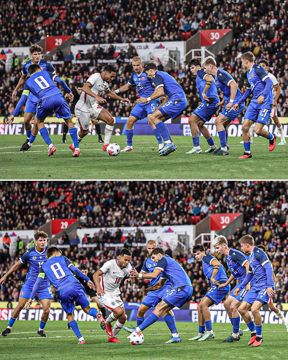 ESPNUK's tweet photo. Took more than one man to mark Ethan Nwaneri 😮‍💨 https://t.co/NSxKCpj3kV