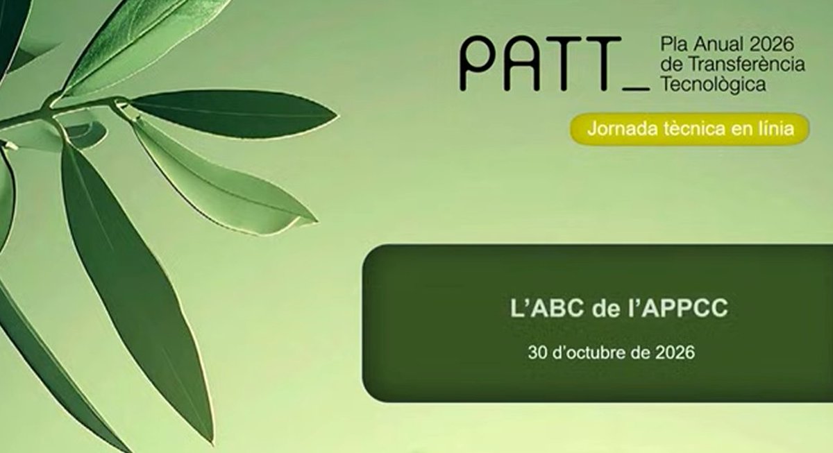 ruralcat's tweet photo. 📹Vídeo: L’ABC de l’APPCC #PATT2026
https://t.co/XH797i0ayk https://t.co/ADzkxCfdbH