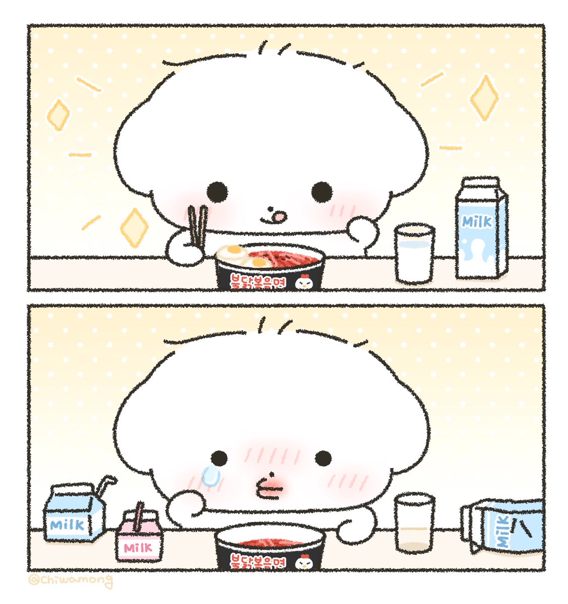 chiwamong's tweet photo. 🐶🍜 https://t.co/qTl8U6uOWi