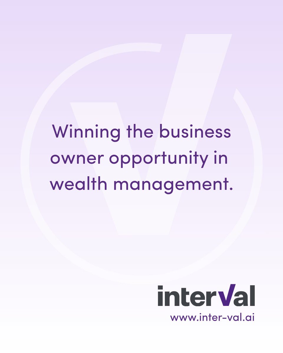 interVal_ai's tweet photo. interVal for Business gives advisors a way in earlier:
- A valuation &amp; a view of business health 
- The cash sitting in the business, brought into planning today
- Liquidity, protection &amp; planning needs surfaced well before an exit

Before the exit. Not after it. https://t.co/6Kc7ZvTBFQ