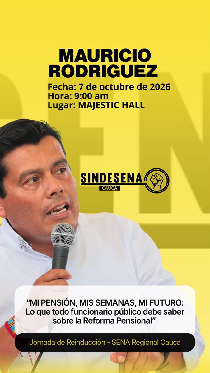 RodriguezAmayaM's tweet photo. Vuelvo a una de las cosas que más disfruto: la educación popular y el diálogo pedagógico. Les invito a conversar, desde #Popayán, sobre la reforma pensional, la coyuntura política y la perspectiva de los trabajadores en Colombia. https://t.co/Yi2ggiU7lc