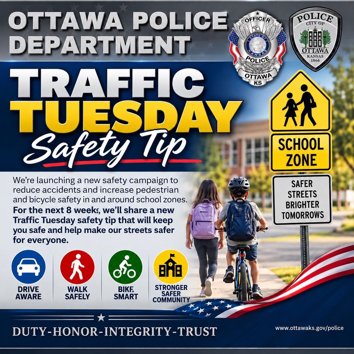 ottawapd's tweet photo. Pedestrians have the right of way when lawfully crossing in a cross walk.  Drivers-stop and let them cross.  Walkers-stop before entering the cross walk, look left, look right and left again then cross when safe. https://t.co/2cNBMPTzWq
