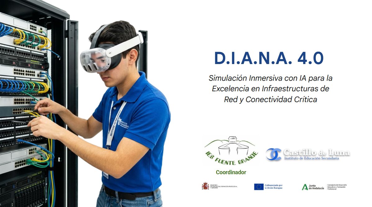 educa360_EdTech's tweet photo. "DIANA 4.0 Simulación Inmersiva con IA para la Excelencia en Infraestructuras de Red y Conectividad Crítica" en la jornada «Dinamizar FP y Empresa: Innovando en Talento», Cádiz

Proyecto de IES Fuente Grande +  IES Castillo de Luna con la colaboración de #Educa360 y #TechMakers https://t.co/sCMrm5bTGo