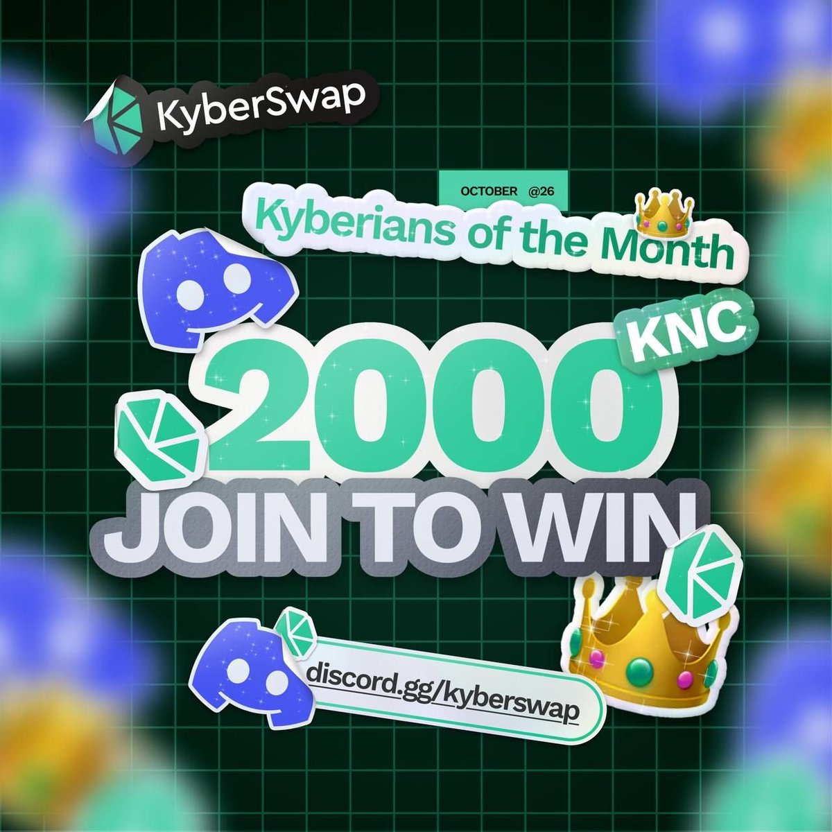 KyberNetwork's tweet photo. 🔥 2,000 KNC. 14 winners. Your time to shine.

October Kyberians of the Month is on!

Share KyberSwap with other communities, join discussions, share ideas, create memes - there are plenty of ways to earn your spot!

Ready to make your mark, Kyberians?

👉 https://t.co/ufcmRJ9qmb

Check out #kyberians-of-the-month for details!