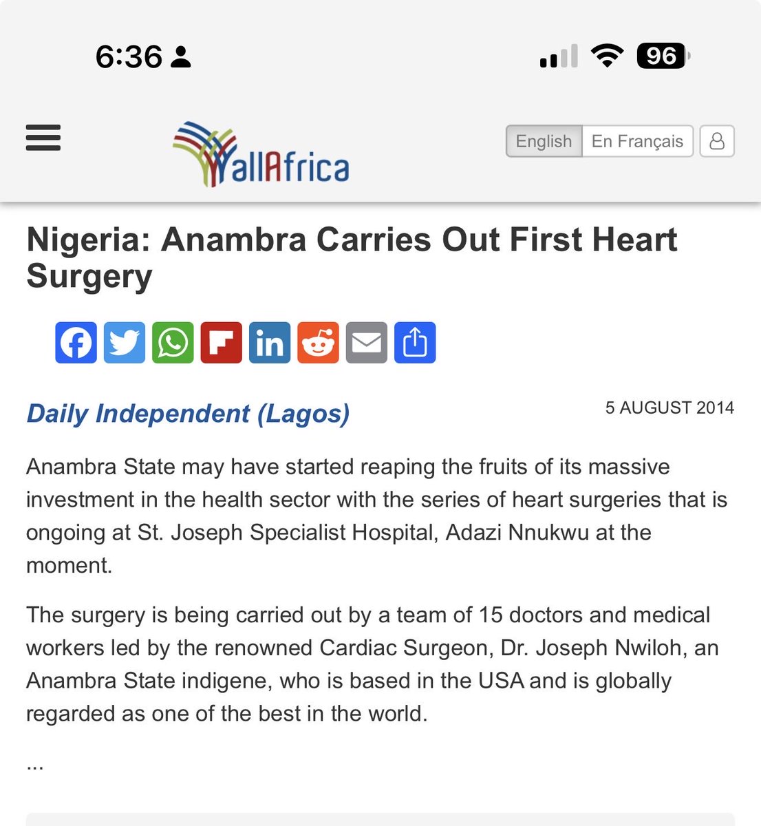 icons_closet's tweet photo. I woke up trying to remember if this actually happened or if I imagined it. So I searched and there it was. 👏🏾👏🏾👏🏾

The first heart surgery in Anambra!

@PeterObi had a vision, reached out to US-based heart surgeon Dr. Nwiloh and asked what it would take to make it happen in Anambra. After negotiations, he wrote the cheque.

By the time the hospital was ready, he had left office, but was invited back to witness the first surgery.