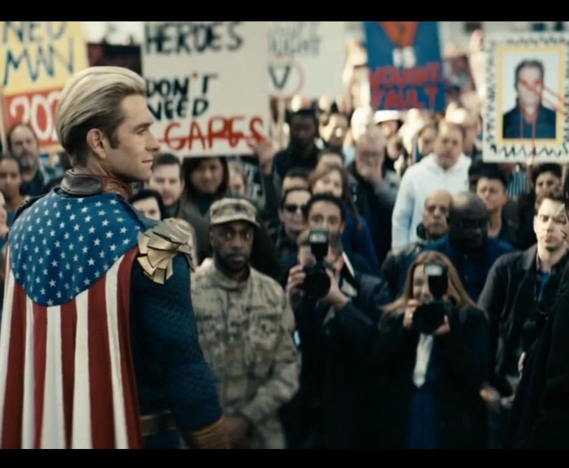 BiigKhalifa's tweet photo. “THE MOMENT HE REALIZED THEY WOULD LOVE HIM NO MATTER WHAT.”

HOMELANDER — THE BOYS

Homelander spent years pretending to be America’s perfect hero.

Then he discovered something terrifying
People didn’t need him to be good.
They just needed to believe in him. https://t.co/rbWiJ00MR2