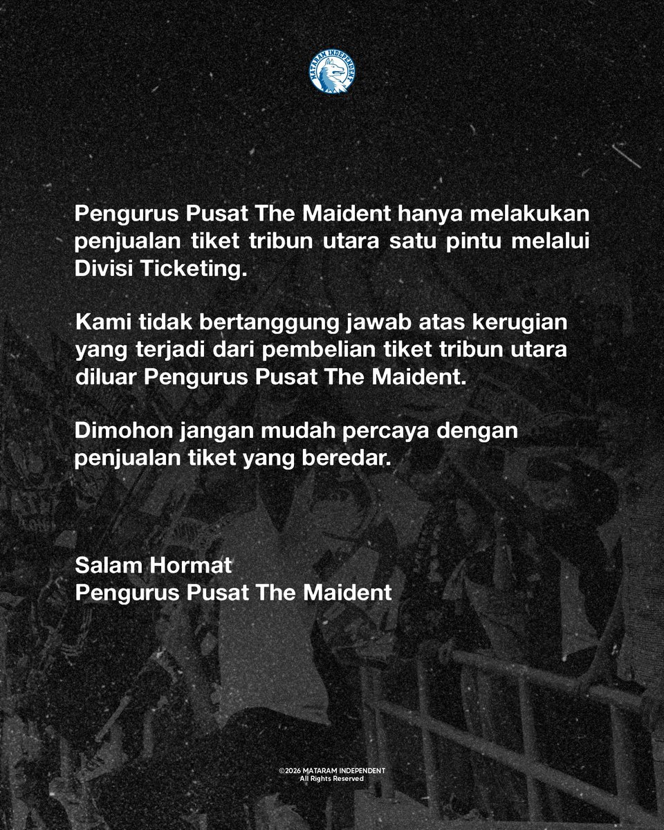 The_Maident's tweet photo. MOHON PERHATIAN..
KARENA ANIMO YANG SANGAT BESAR!!!
HATI HATI PENIPUAN TIKET!! https://t.co/qcYud8bwhL