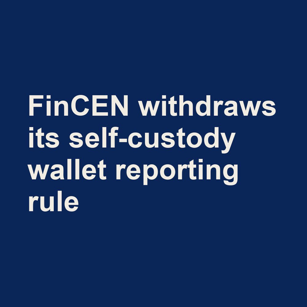 virtuaIlbacon_'s tweet photo. JUST IN: The US government dropped two crypto reporting proposals.

- FinCEN would have made banks and exchanges report transfers over $10,000 to self-custody wallets
- A 2023 proposal aimed at crypto mixers is gone too
- Neither ever took effect

Your own wallet gets no new rule https://t.co/39HZkLWKvB