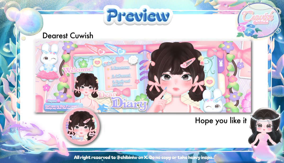chibiniw's tweet photo. Any interactions are appreciated ♡

₊˚꒰🩵꒱‧ 𝐎𝐒𝐏𝐄𝐊 ‧₊ ᵎᵎ 🪼
Blublublub.. hello Cuwish! Cuwi ada katalog baru yang perlu di ospek dibawah ini. Kalau ada kemiripan dengan BA lain boleh ketuk DM Cuwi yaa, Thank you! 🩵

#bealanjaㅤ https://t.co/ZHDLGZkzB8