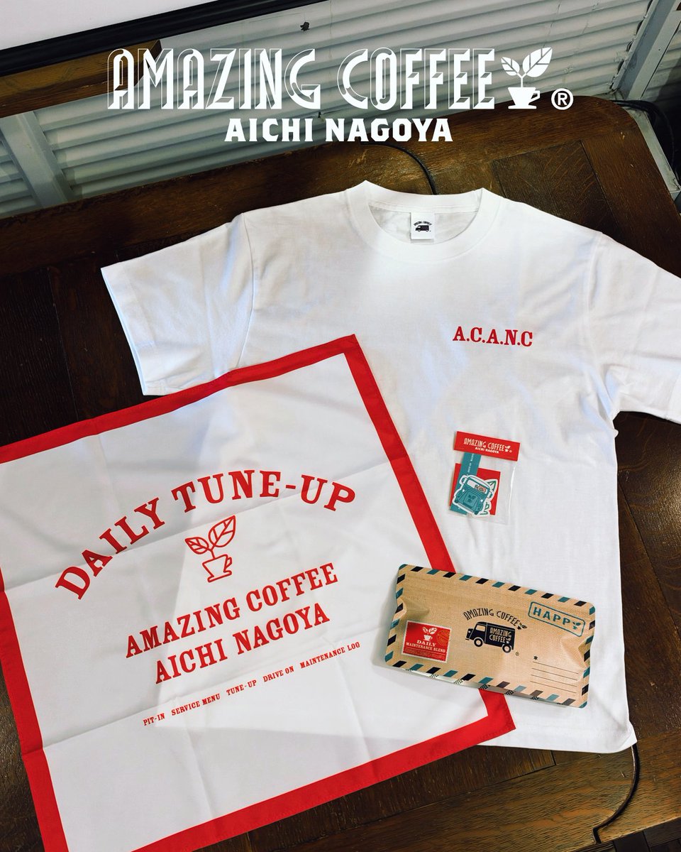 amazingcoffee__'s tweet photo. ／
🚙10.11🎈
AICHI NAGOYA
2nd ANNIVERSARY
＼

🅸🆃🅴🅼
📍DAILY TUNE-UP Logo T-Shirt 

📍DAILY TUNE-UP Logo Bandana 

📍DAILY TUNE-UP Sticker 
ダイカットステッカーの4種類セット💫

 また、名古屋店限定で、上記アイテム3点のお🉐なコンプリートセットも販売いたします🛍️

【販売開始日】10/10(土)〜
※ DAILY TUNE-UP Logo T-Shirt ・DAILY TUNE-UP Logo Bandana はオンラインでも購入いただけます。

詳細▼
https://t.co/3lIVjtYDMl
