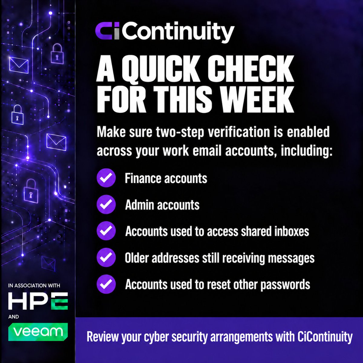 CiContinuity's tweet photo. Email is the most common method of entry. One compromised mailbox can expose other accounts.

Use unique passwords and enable two-step verification, including accounts accessing shared inboxes.

Read more: https://t.co/al7imoEbXD

#CyberSecurity #EmailSecurity https://t.co/gKdI8z4D3x