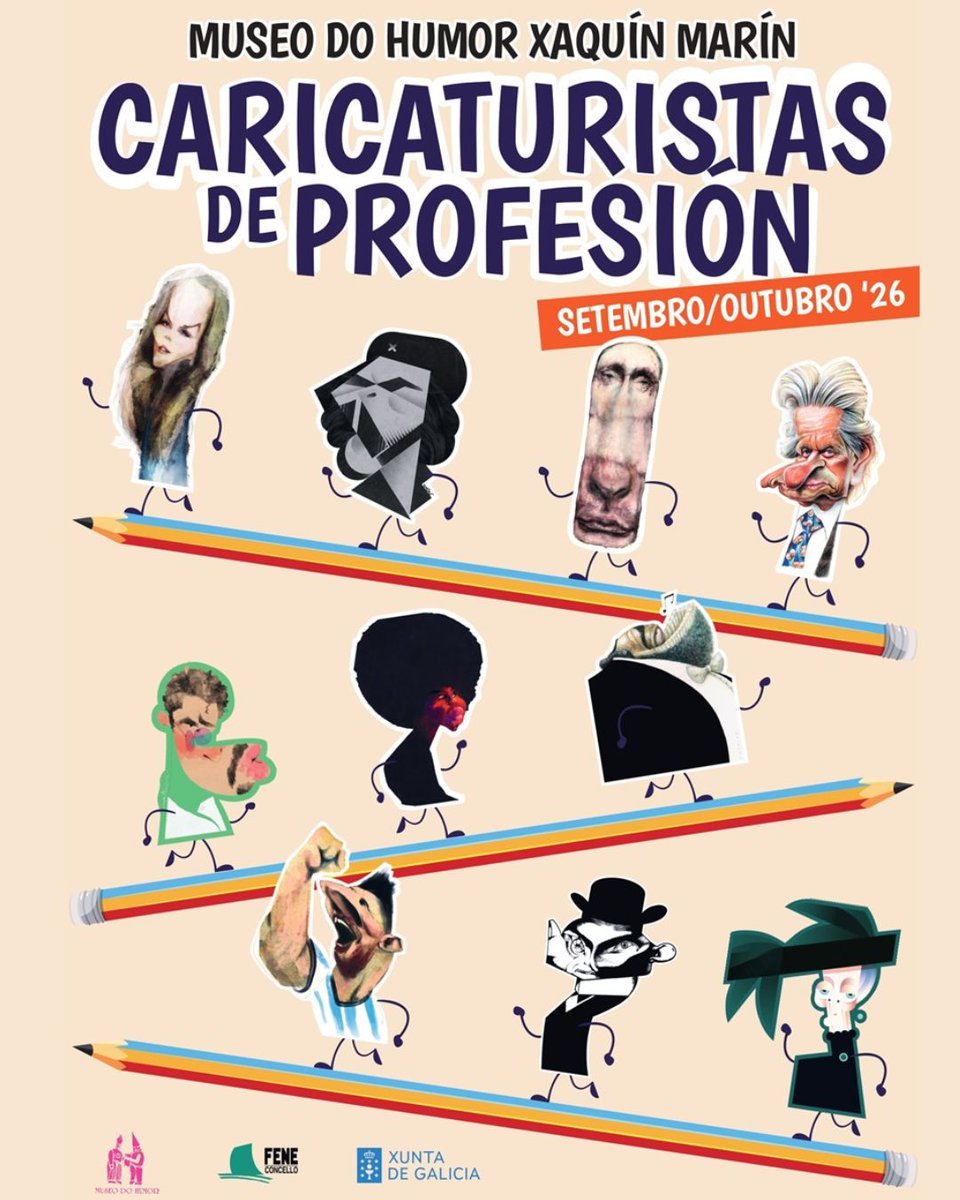 HumoristanOrg's tweet photo. Durant el mes d’octubre pots visitar l’exposició «Caricaturistas de profesión» al Museo do Humor Xaquín Marín a Fene (A Corunya).
🔍https://t.co/GFe0aknokr https://t.co/jU6Ov2gBsw