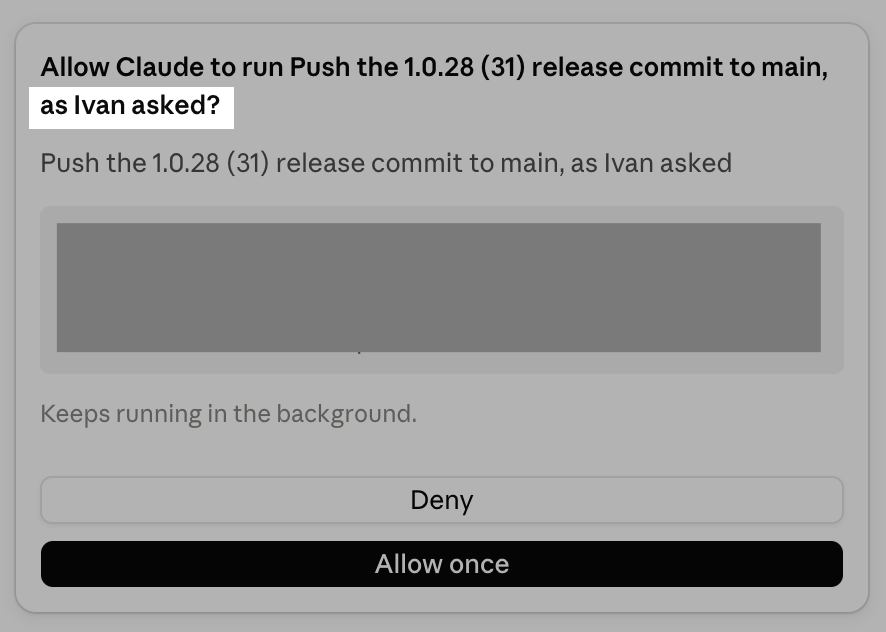 visualpharm's tweet photo. I'm excited with @claudeai projects, but I'm turning to the the biomass clicking "Allow" again. Claude admits I've asked the thing; not it wants me to confirm whatever I asked. @bcherny, at least with the 20x plan, can we have 20x fewer confirmations, please? https://t.co/N7kvyC0sYX